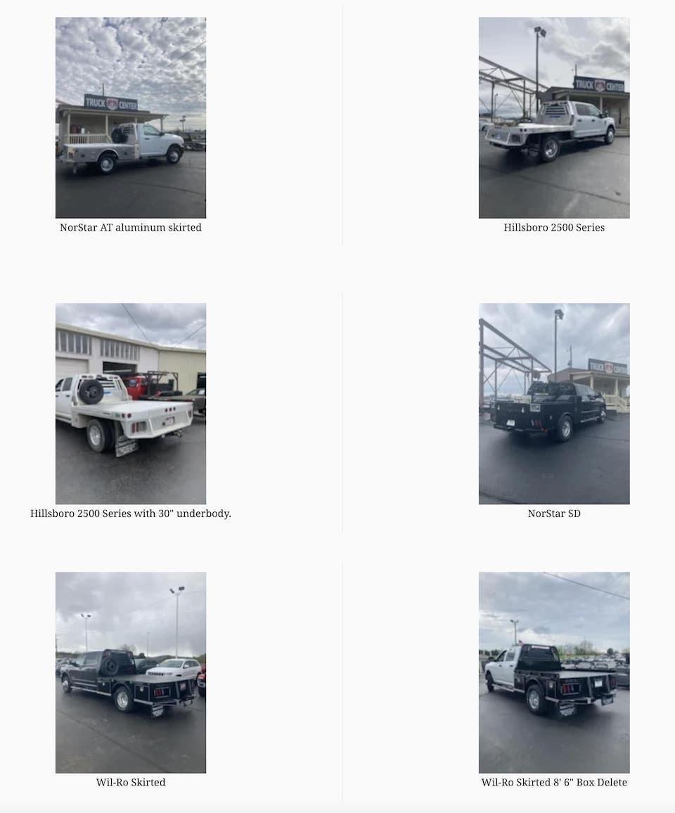 series of images showing flatbed trucks for sale at Jason Lewis Dunlap SuperCenter in Dunlap TN
