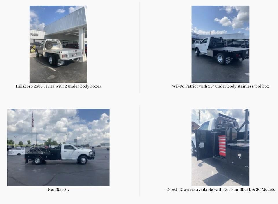 series of images showing flatbed trucks for sale at Jason Lewis Dunlap SuperCenter in Dunlap TN